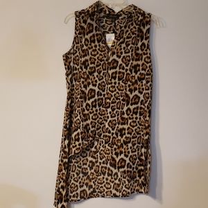 Melissa Paige no sleeve dressy leopard tunic